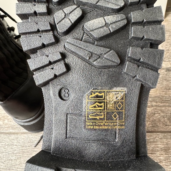 Combat Black Lace-Up Ankle Boots size 8 - Picture 9 of 9